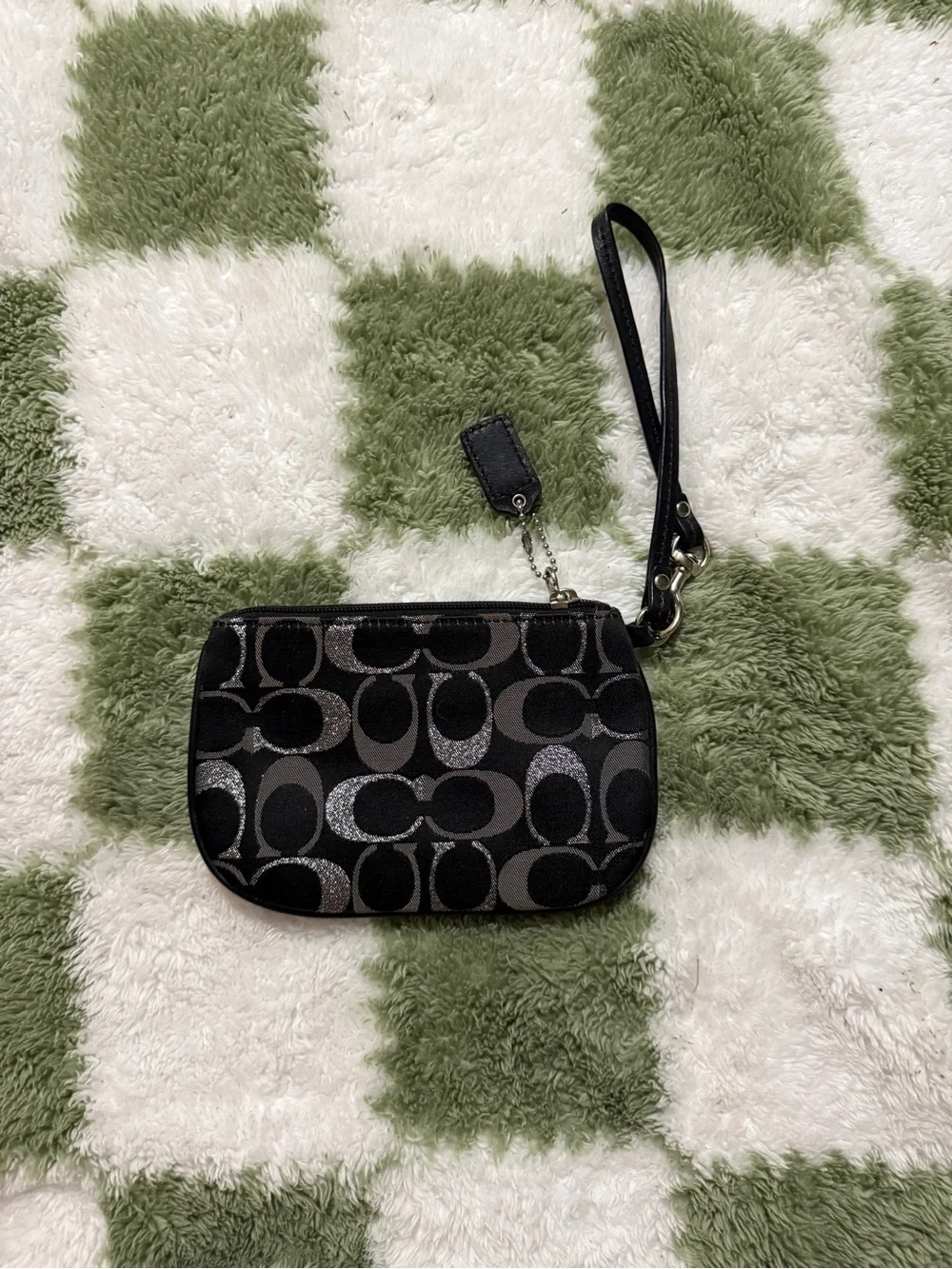Coach Black & Gray Signature Wristlet